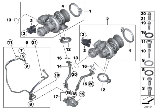 2012 BMW 750i Turbo Charger With Lubrication Diagram 2