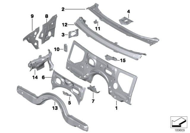 2013 BMW 650i Splash Wall Parts Diagram