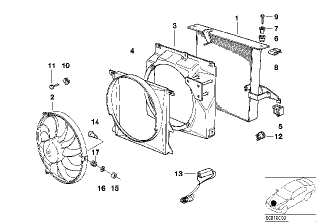 1995 BMW 320i Climate Capacitor / Additional Blower Diagram