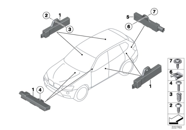 2015 BMW X4 Single Parts, Aerial, Comfort Access Diagram