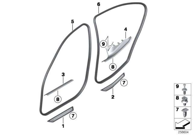 2015 BMW 335i Mucket / Trim, Entrance Diagram