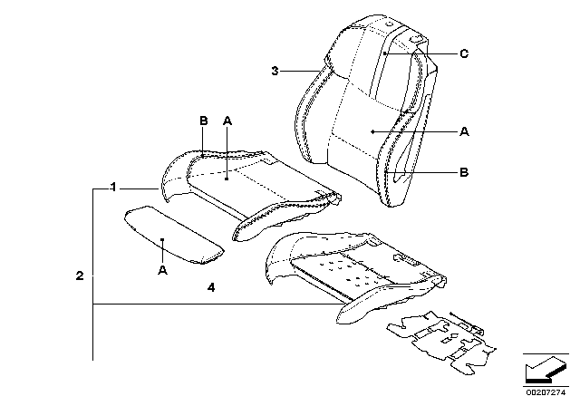 2011 BMW M3 Individual Cover, Sports Seat Diagram