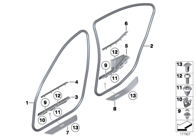 2009 BMW 750Li Cover Strip, Entrance, Inner Front Left Diagram for 51479172755