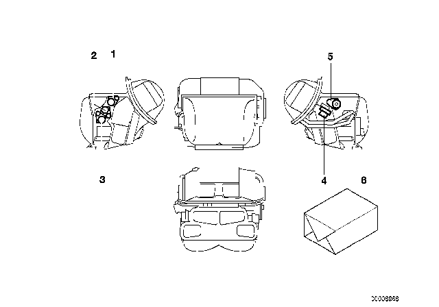 1992 BMW 318i Positioning Drive, Vent. Flap/Defrost Diagram for 64116939409