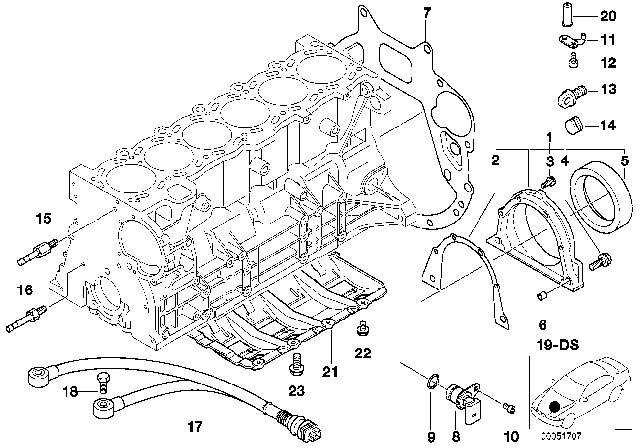 2002 BMW 325xi Engine Block & Mounting Parts Diagram 2