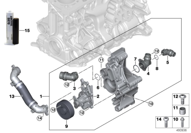 2020 BMW Z4 Cooling System - Coolant Pump Diagram