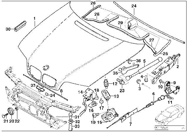 2002 BMW 325xi Engine Mood / Mounting Parts Diagram