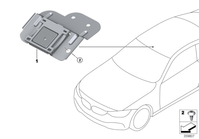 2020 BMW M4 Gps Antenna With Bracket Diagram for 65209281067