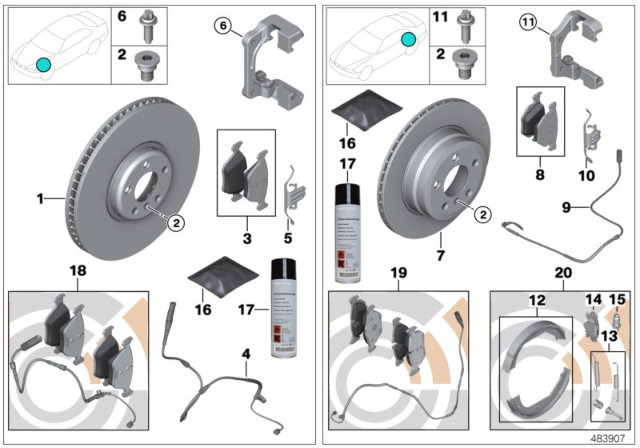 2013 BMW X1 Disc Brake Pad Repair Kit Diagram for 34216790761
