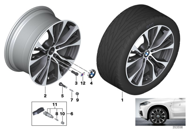2019 BMW X6 BMW LA Wheel, Double Spoke Diagram 2