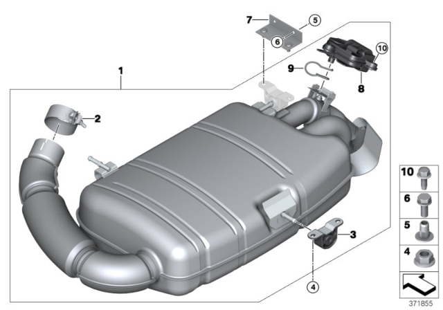 2015 BMW i8 Exhaust System Diagram