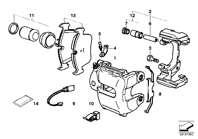 1993 BMW 325is Front Brake Pad Set Diagram for 34116761242