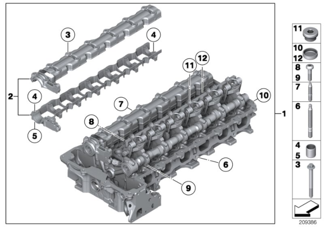 2012 BMW 335i Cylinder Head & Attached Parts Diagram 1