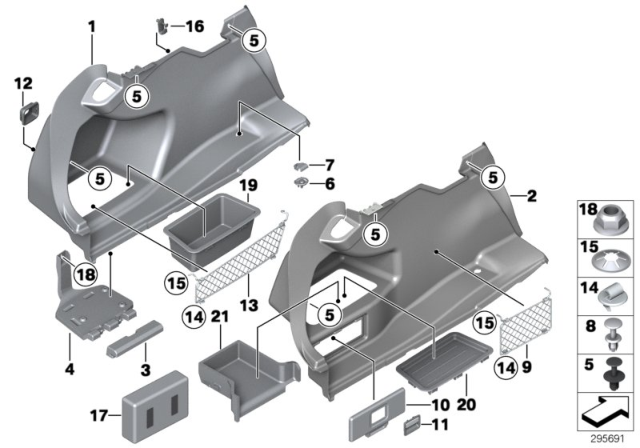 2015 BMW M3 Trunk Trim Panel Diagram 2