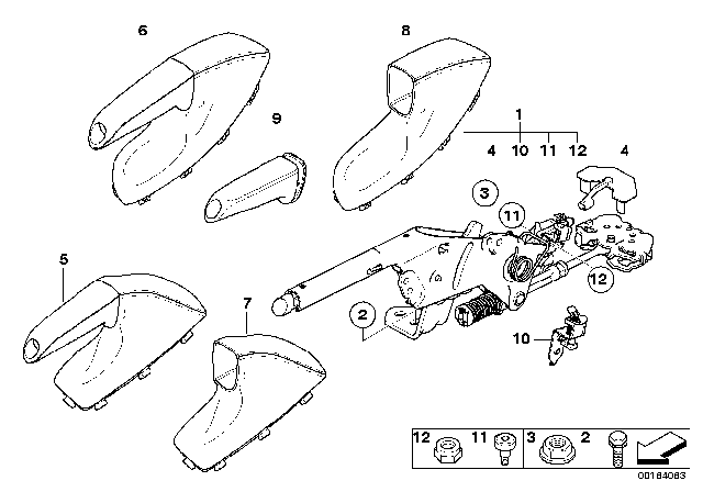 2004 BMW X3 Handbrake Lever Cover Diagram for 34423424459