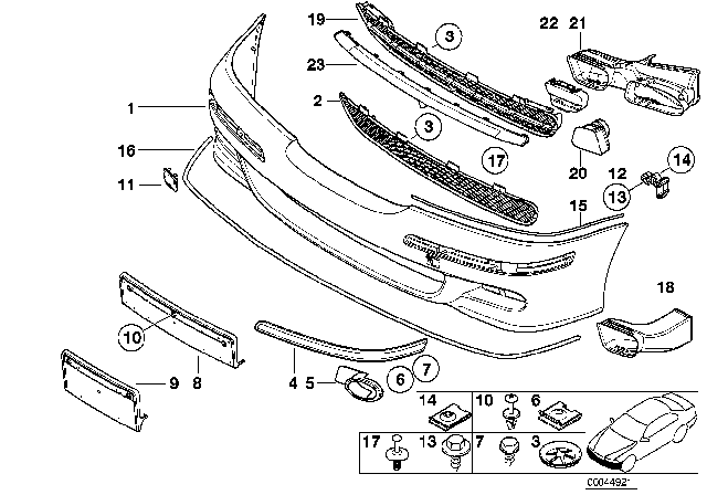 2002 BMW 525i Air Brake Channel Front Right Diagram for 51117890014