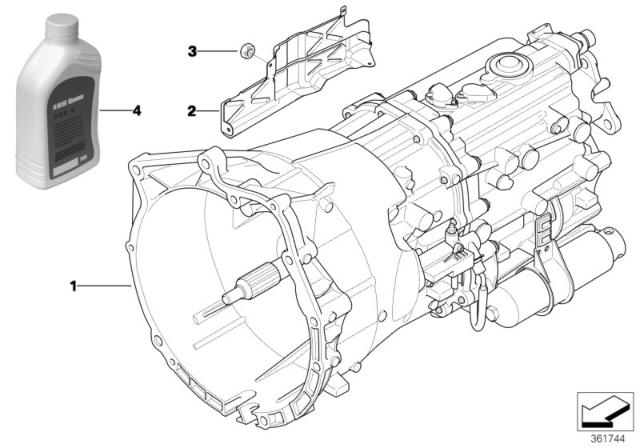 2002 BMW 330i Manual Gearbox GS6S37BZ (SMG) Diagram