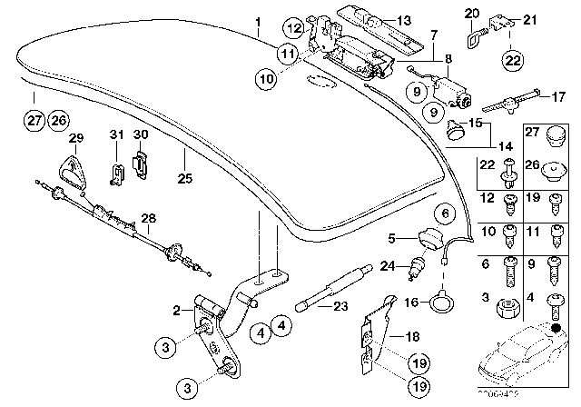 2000 BMW Z8 Trunk Lid Lock Diagram for 51217209172