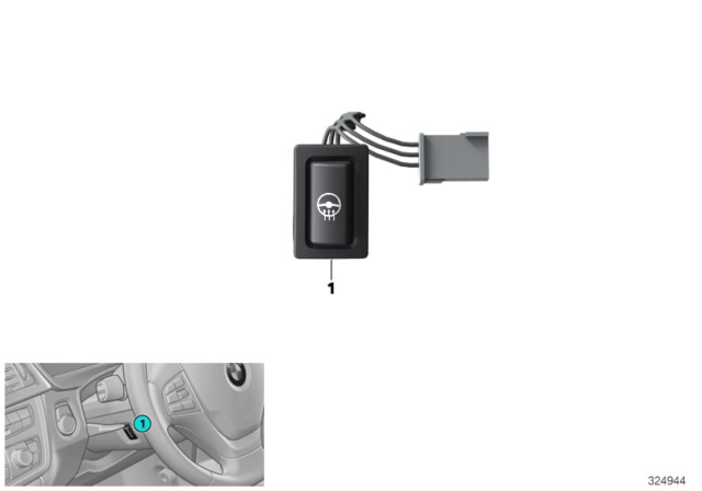 2013 BMW 328i Switch, Steering Wheel Diagram 1