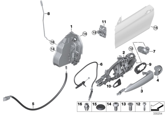 2020 BMW 440i Locking System, Door Diagram