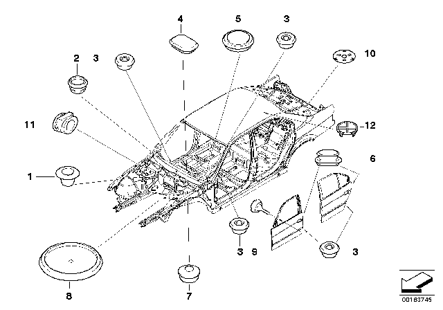2002 BMW M5 Sealing Cap/Plug Diagram 1