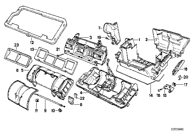 1990 BMW 735i Housing Parts Automatic Air Conditioning Diagram