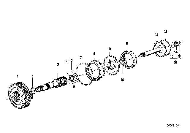 1978 BMW 320i Ax Bearing Diagram for 24241209807