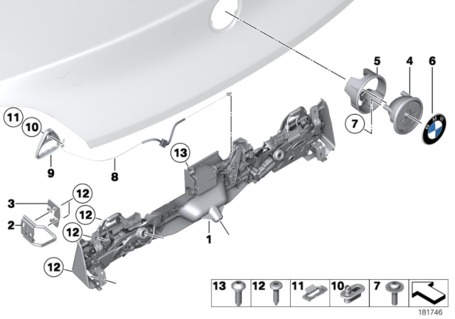 2012 BMW Z4 Trunk Lid / Closing System Diagram