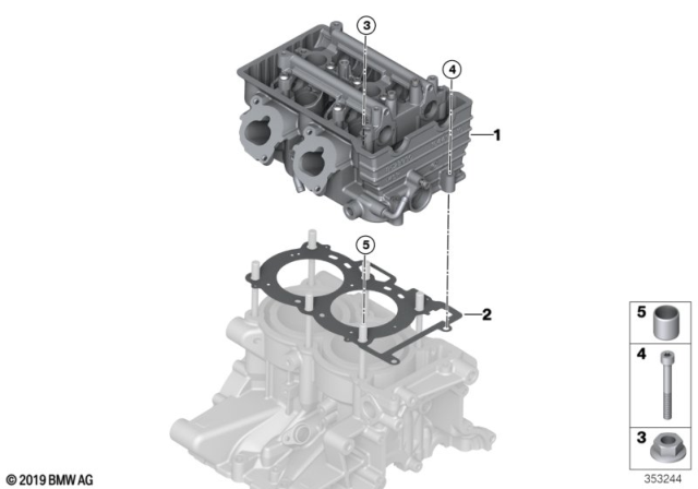 2019 BMW i3s Cylinder Head & Attached Parts Diagram 1