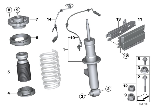 2020 BMW M8 SHOCK ABSORBER EDC REAR Diagram for 33507856903