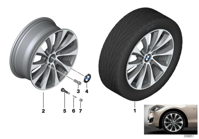 2015 BMW 228i xDrive BMW LA Wheel, V-Spoke Diagram 1