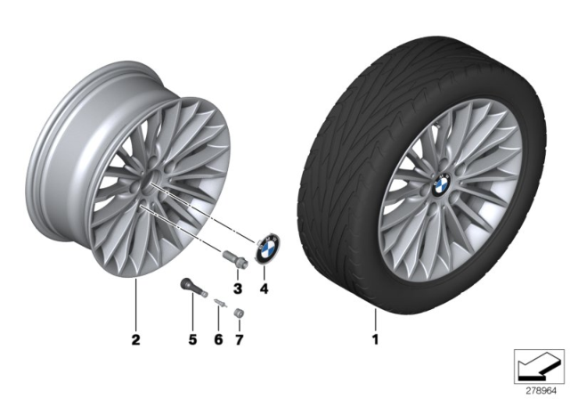 2014 BMW 320i BMW LA Wheel, Multi-Spoke Diagram 4
