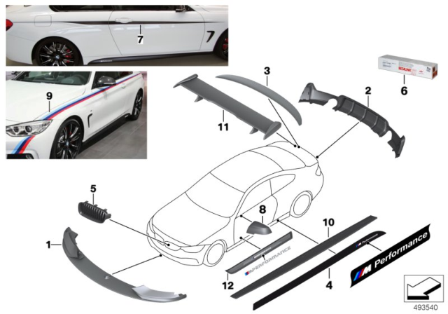 2017 BMW 430i M Performance Accessories Diagram