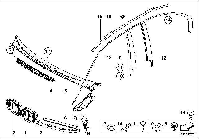 2004 BMW 330i Fixing Clamp Right Diagram for 51138189020