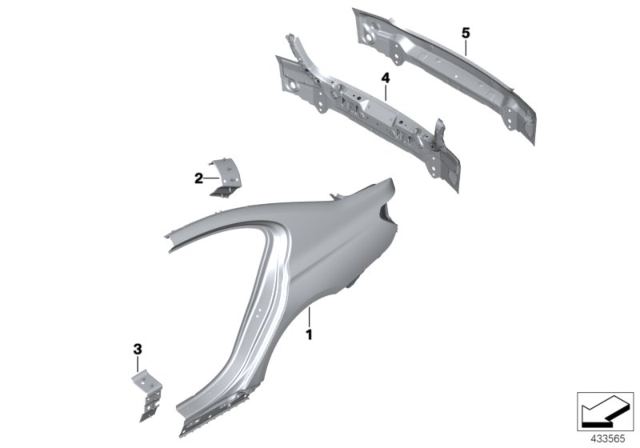 2018 BMW M5 Side Panel / Tail Trim Diagram