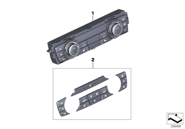 2016 BMW X3 Control Unit, Automatic Air Conditioner., Basis Diagram for 64116825517