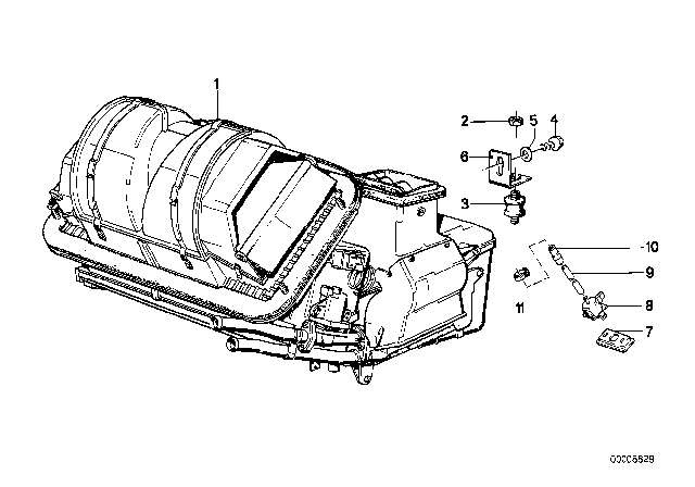 1988 BMW M3 Heater (Inlet Plastic) Diagram for 64111381781