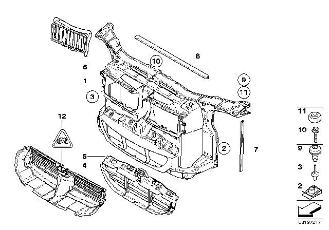 2013 BMW 335i Front Panel / Cooling-Flap Control Diagram