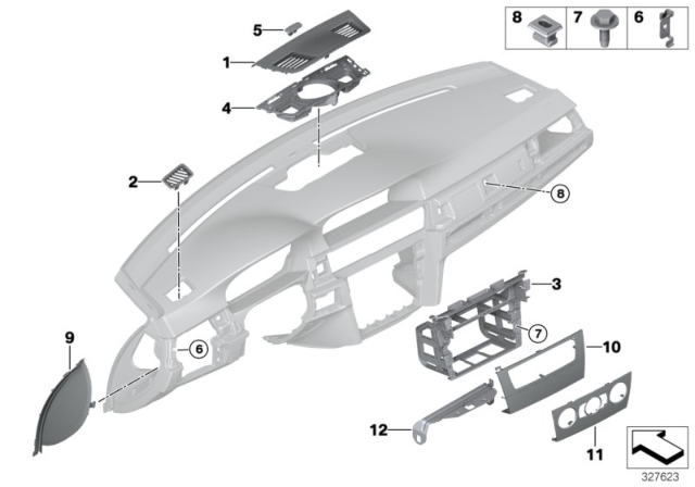 2010 BMW M3 Mounting Parts, Instrument Panel Diagram 3