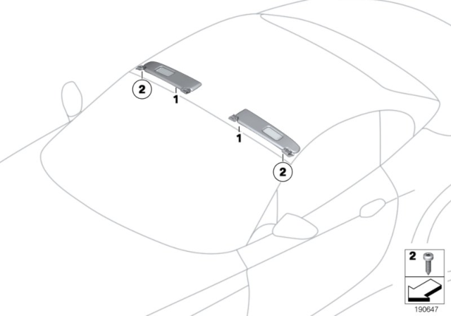 2012 BMW Z4 Sun Visors Diagram