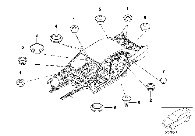 1998 BMW 540i Blind Plug Diagram for 51718222691