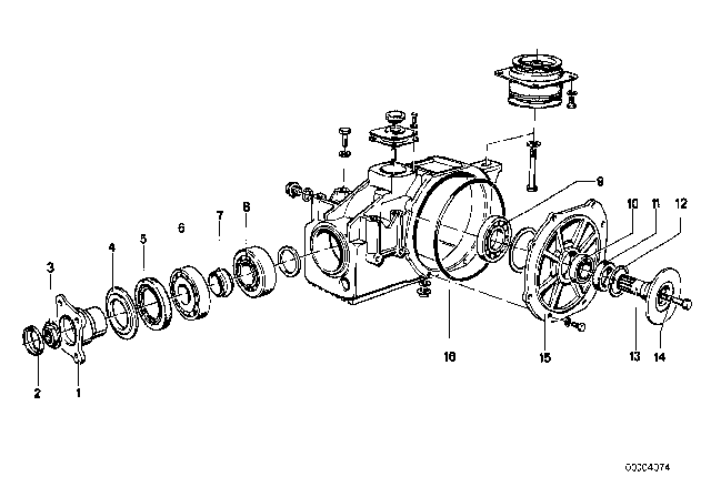 1984 BMW 633CSi Differential - Drive / Output Diagram