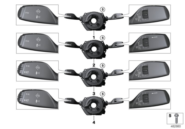 2018 BMW M3 Switch Cluster Steering Column Diagram 2