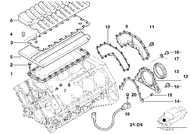 1998 BMW 740i Engine Block & Mounting Parts Diagram 2