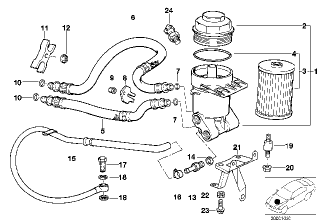 2002 BMW 540i Rubber Mounting Diagram for 11421436982