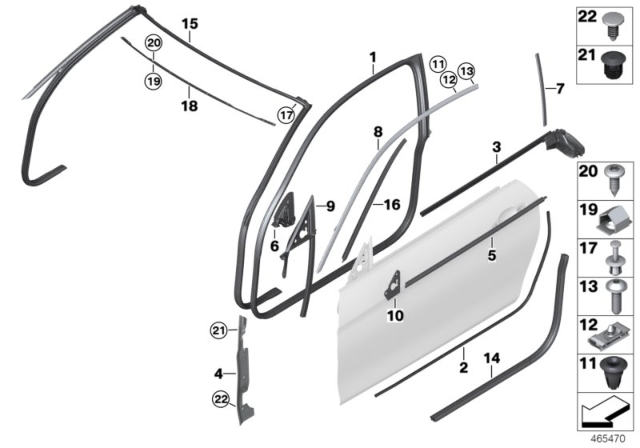 2015 BMW M4 Channel Sealing, Door Left Diagram for 51337279735