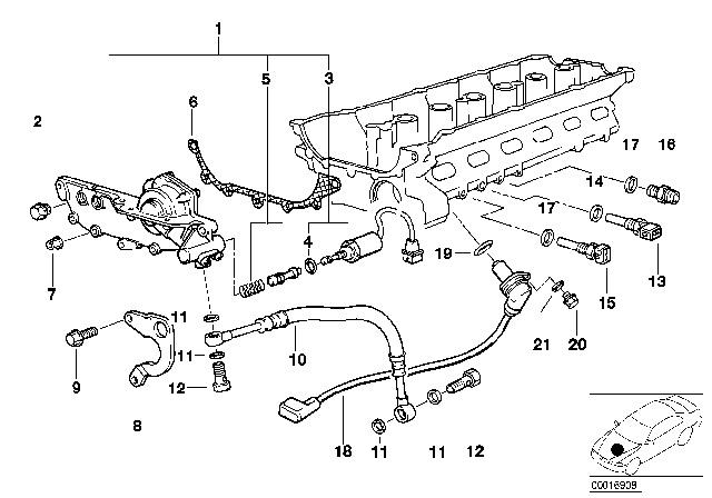 1994 BMW 525i Hex Bolt With Washer Diagram for 11361740289