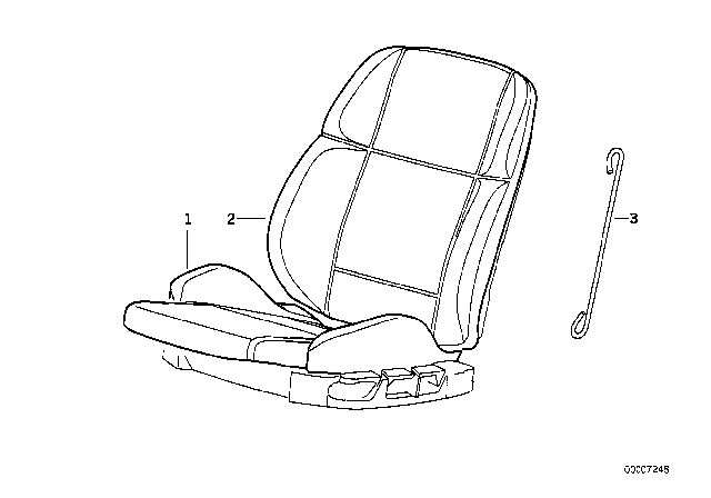 1999 BMW M3 Seat, Front, Cushion & Cover Diagram