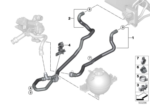 2020 BMW X3 Cooling Water Hoses Diagram