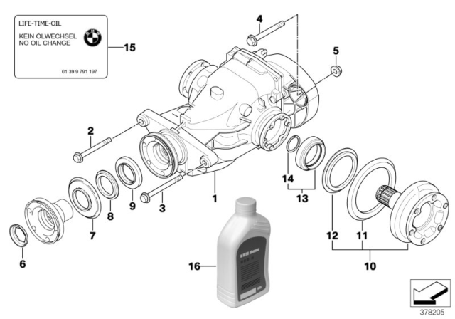 2009 BMW 535i Differential - Drive / Output Diagram